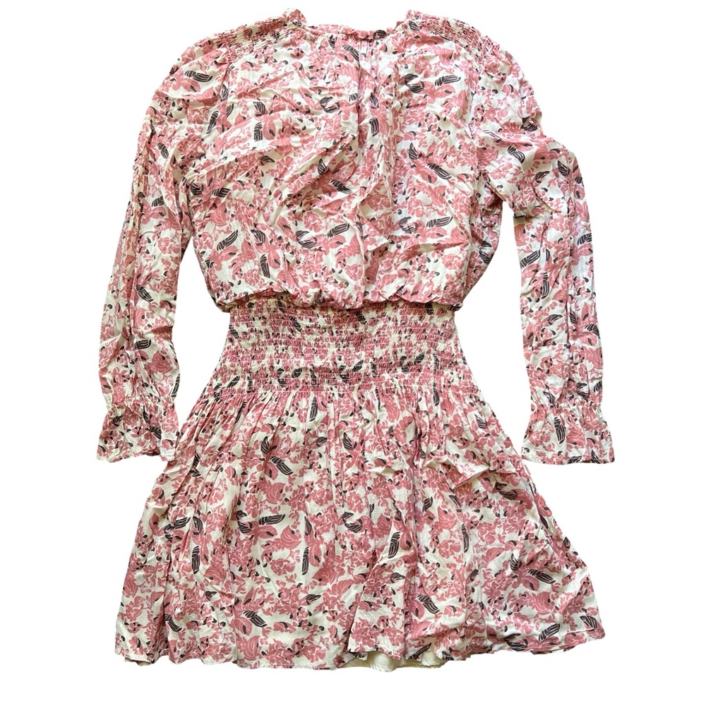 Evereve roan + Ryan Pink Floral Smocked Waist Mini Dress Medium - Picture 4 of 7